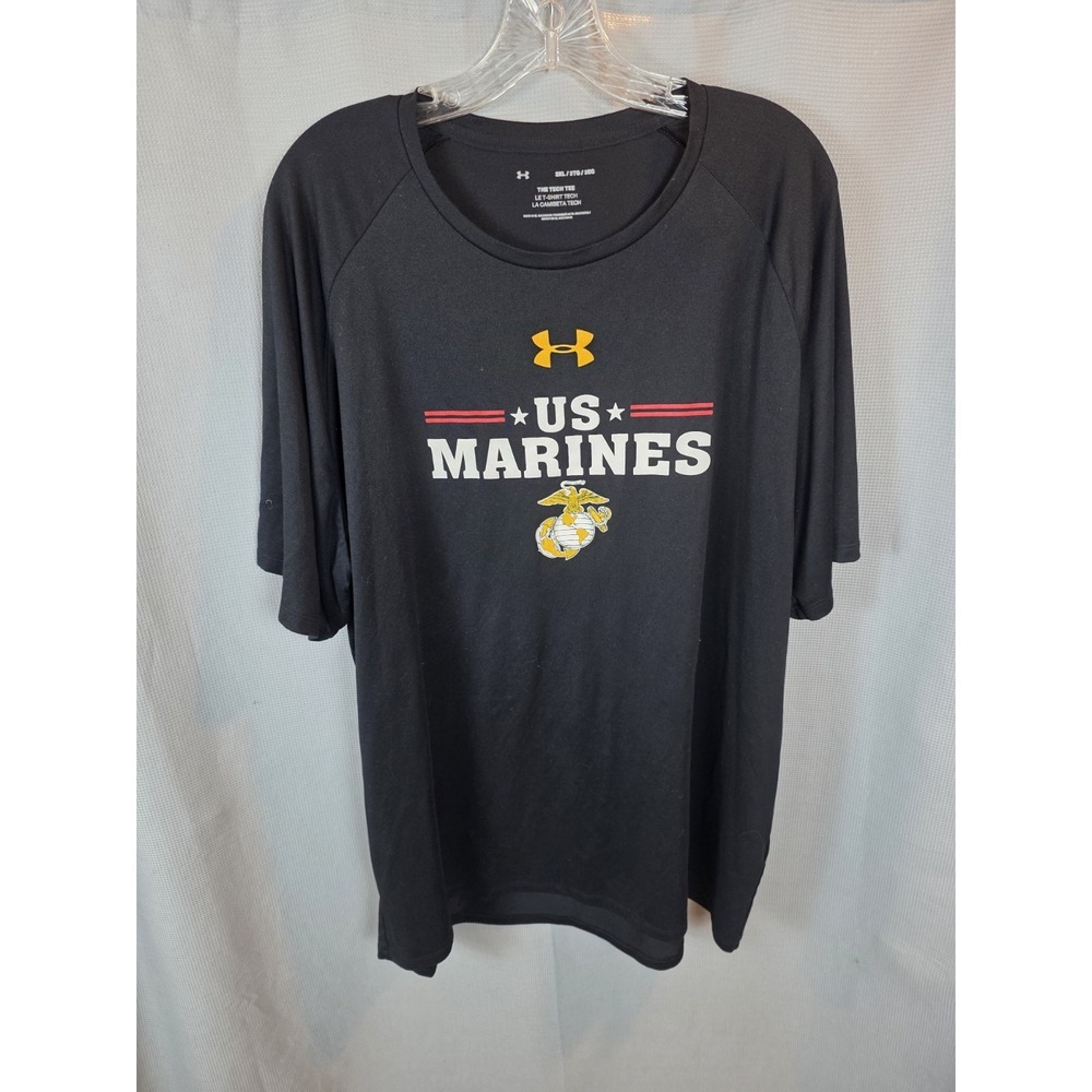 Under Armour USMC Marines Tech Tee Black Mens Size 3XL